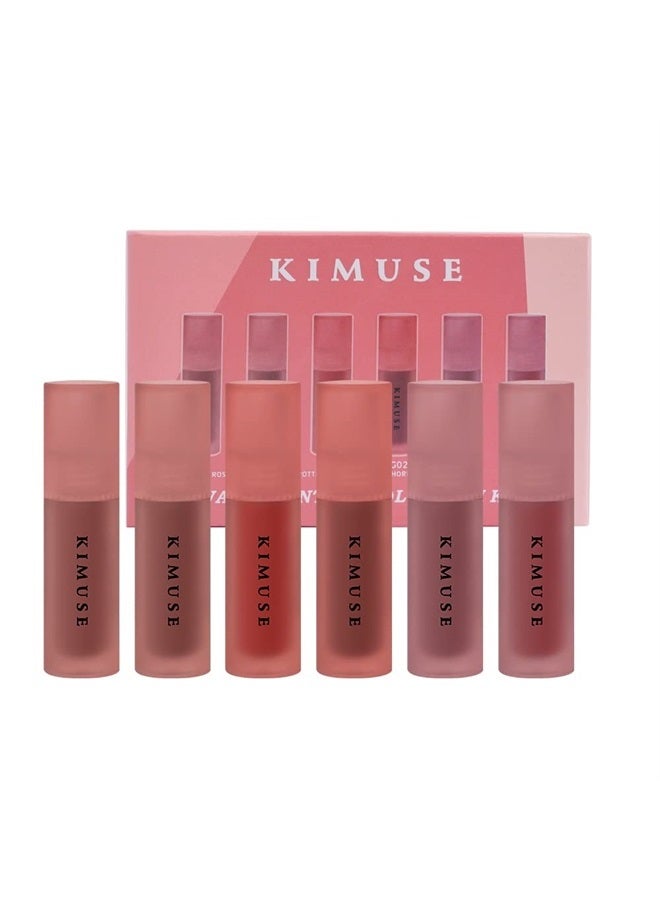 KIMUSE Water Gel Lip Tint 6 Colors Set, Highly Pigmented Long Lasting Moisturizing Glossy Lip Stains, Hydrate Lightweight Lip Gloss Makeup - Image 1