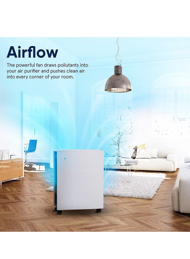 Blueair منقي الهواء Blueair مع فلتر HEPASilent و WiFi الذي يلتقط المواد المسببة للحساسية، الروائح، العفن، الغبار، الجراثيم، الحيوانات الأليفة، غرفة كبيرة - أبيض - كلاسيك 505 - Image 3
