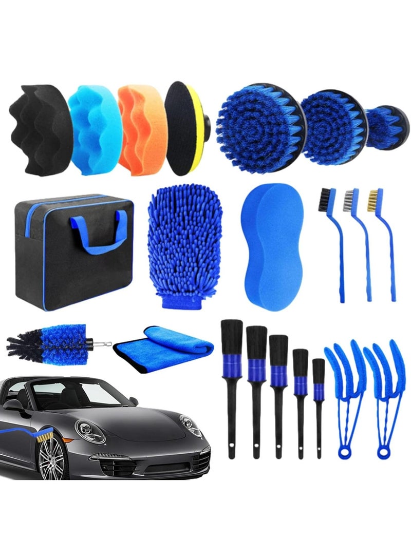 Arabest Car Cleaning Kit, Professional Auto Car Cleaning Kit - Car Cleaning Car Wash Brush Wheel Interior Gap Cleaning Brush Tire Brush Electric Drill Brush Head - Image 1