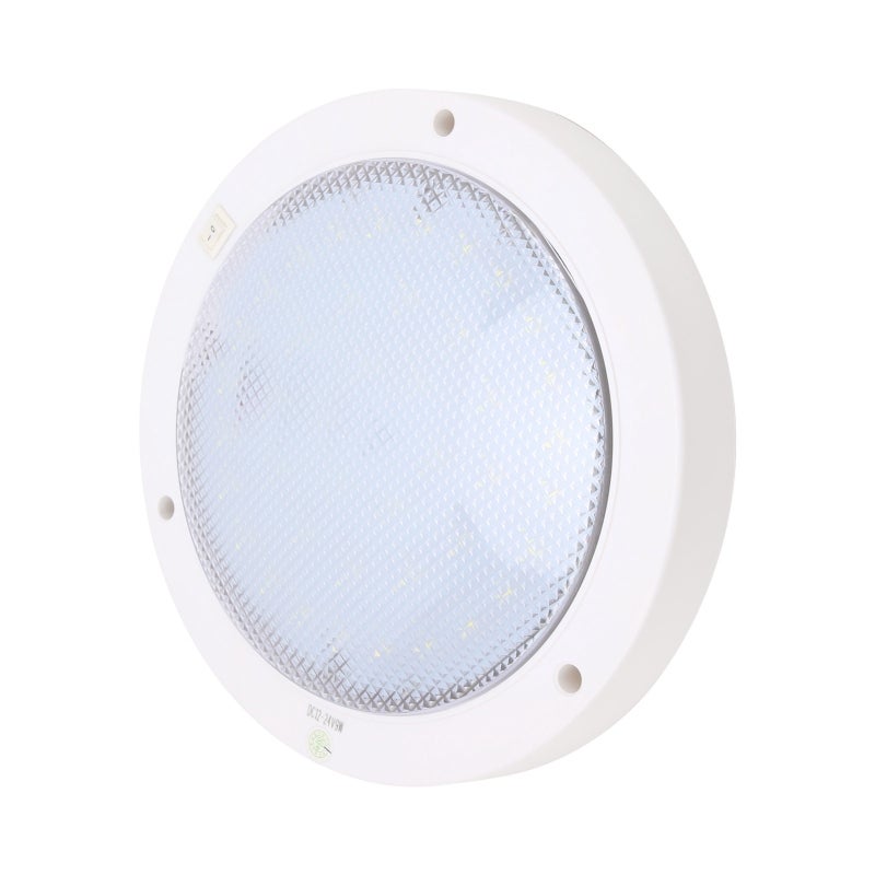مصباح LED دائري مسطح 3 بوصة 300 لومن - مصباح سقف بحري بزر تبديل مرئي ليلاً - مصباح LED مدمج للسيارات الترفيهية واليخوت وعربات التخييم - Image 2