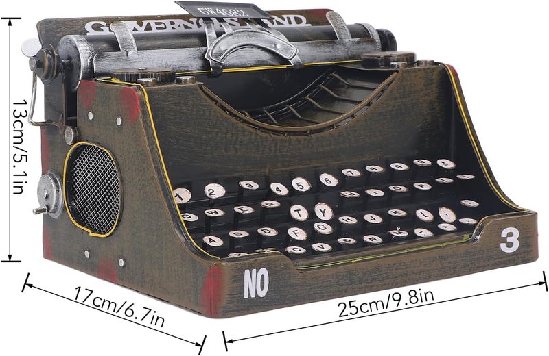 Greensen Manual Typewriter, Intage Typewrir Decor Handcrafted Iron Vintage Typewriter Model, Typewrir for Decor, Unique Retro Display for Writers and Collectors - Image 4