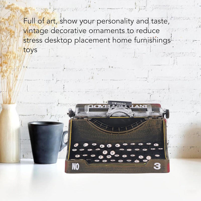 Greensen Manual Typewriter, Intage Typewrir Decor Handcrafted Iron Vintage Typewriter Model, Typewrir for Decor, Unique Retro Display for Writers and Collectors - Image 2