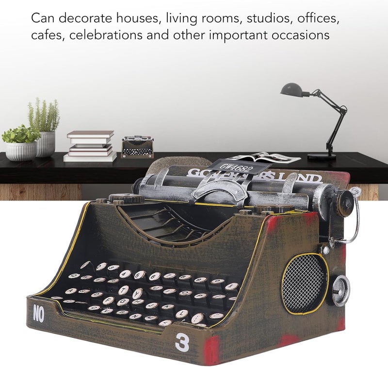 Greensen Manual Typewriter, Intage Typewrir Decor Handcrafted Iron Vintage Typewriter Model, Typewrir for Decor, Unique Retro Display for Writers and Collectors - Image 3