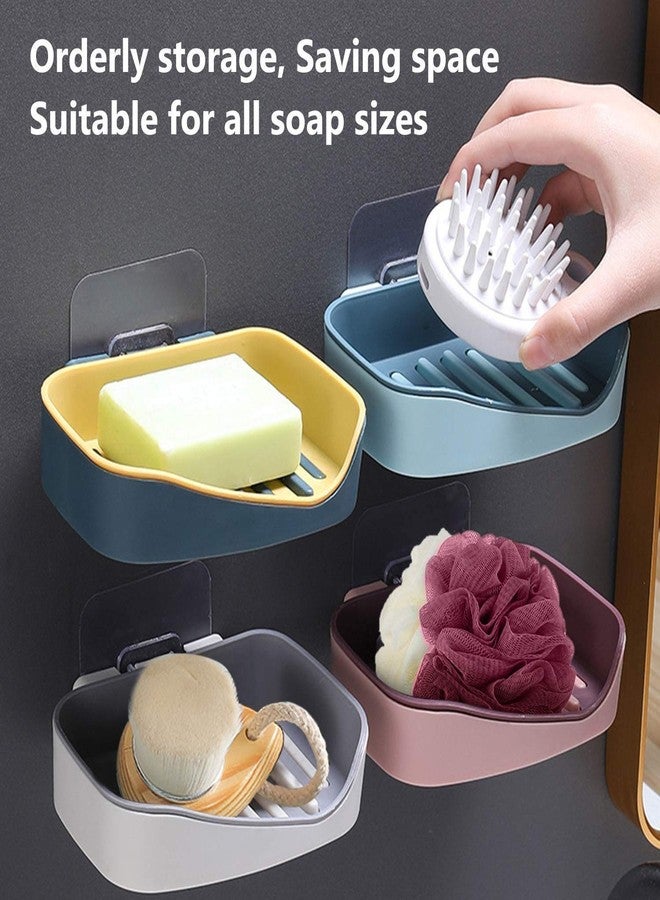 SILENCIO Wall Mounted Double Layer Soap Holder Soap Sponge Dish, Tray, Box for Bathroom Accessories ABS Plastic Adhesive Waterproof Kitchen Bathroom Soap Dish Holder (3) - Image 3