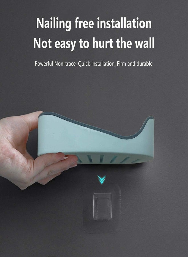 SILENCIO Wall Mounted Double Layer Soap Holder Soap Sponge Dish, Tray, Box for Bathroom Accessories ABS Plastic Adhesive Waterproof Kitchen Bathroom Soap Dish Holder (3) - Image 4