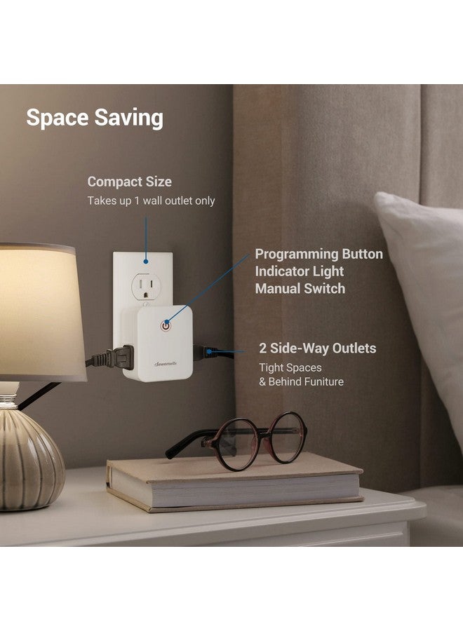 ديوينويلز منفذ تحكم عن بعد من DEWENWILS، مفتاح إضاءة لاسلكي بمنفذين جانبيين، نطاق 100 قدم، مفتاح مخرج عن بعد للمصباح، بدون أسلاك، 15 أمبير/1875 واط، تصميم صغير الحجم، قابل للبرمجة - Image 4