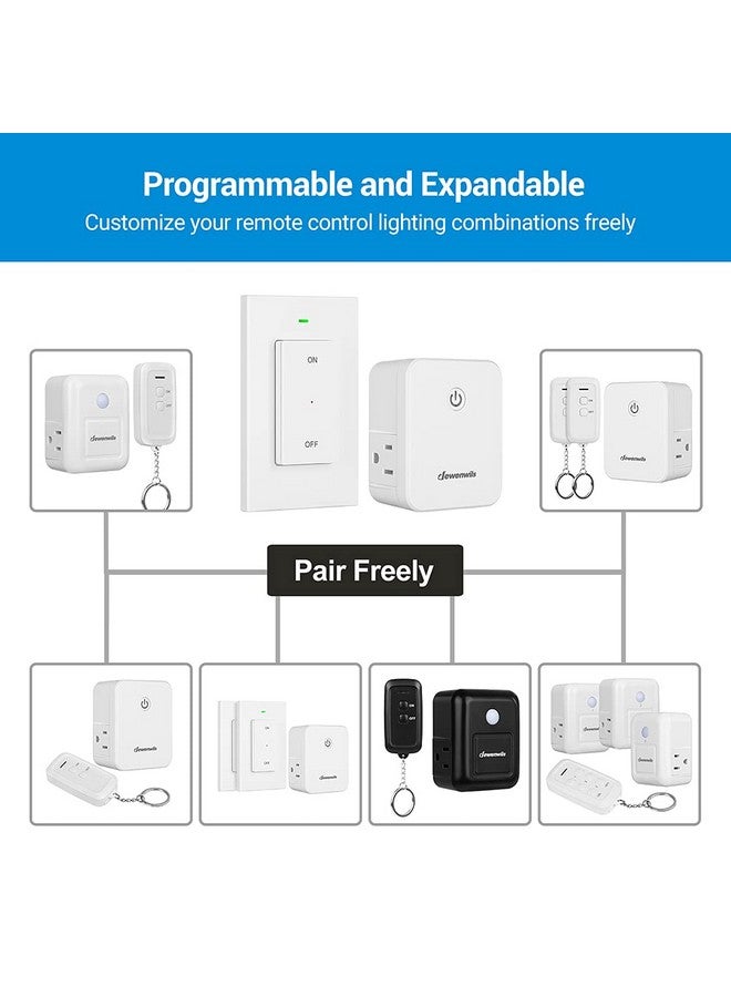 ديوينويلز منفذ تحكم عن بعد من DEWENWILS، مفتاح إضاءة لاسلكي بمنفذين جانبيين، نطاق 100 قدم، مفتاح مخرج عن بعد للمصباح، بدون أسلاك، 15 أمبير/1875 واط، تصميم صغير الحجم، قابل للبرمجة - Image 5