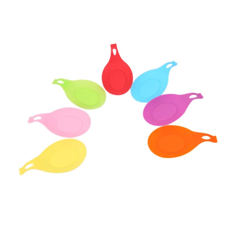 Heat Resistant Silicone Spoon Rest Non Slip Kitchen Utensil Holder Dishwasher Safe Rose Red - Image 2
