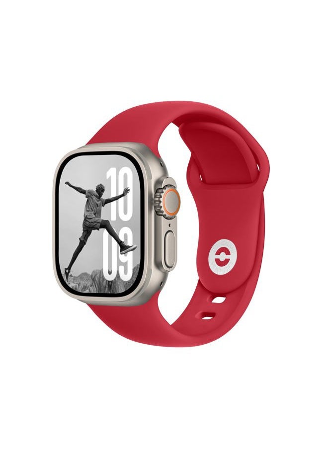 DONEGANI - SB Sport Band for Apple Watch Bands Women Ultra 2 49mm, Series 10 46mm, 9 8 7 45mm 41mm, SE 6 5 4 44mm 40mm, 3 2 1 42mm 38mm Men iWatch, Strap Silicone Red Christmas - Image 1