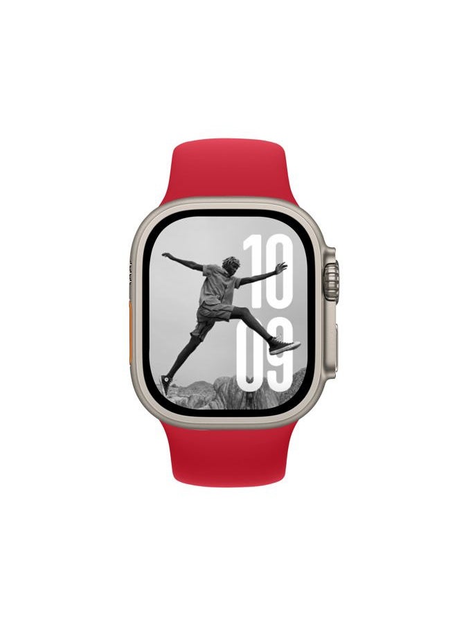 DONEGANI - SB Sport Band for Apple Watch Bands Women Ultra 2 49mm, Series 10 46mm, 9 8 7 45mm 41mm, SE 6 5 4 44mm 40mm, 3 2 1 42mm 38mm Men iWatch, Strap Silicone Red Christmas - Image 1