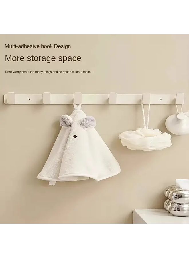 White Cast Iron Wall Hook Set Of Three Anti Slip For Coats Hats Keys Entryway Storage - Image 2