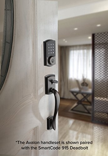 Kwikset Avalon Front Door Handle No Lock, Entry Handleset Exterior with Interior Reversible Handed Lever, Non-Locking, Venetian Bronze, Deadbolt Not Included, with Microban Protection - Image 2