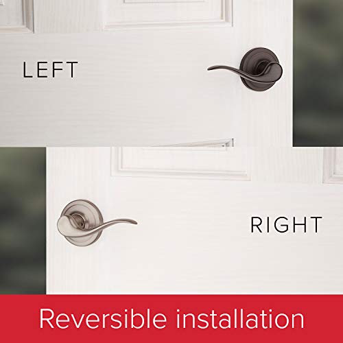 Kwikset Avalon Front Door Handle No Lock, Entry Handleset Exterior with Interior Reversible Handed Lever, Non-Locking, Venetian Bronze, Deadbolt Not Included, with Microban Protection - Image 5