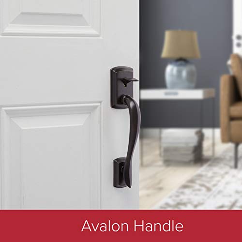 Kwikset Avalon Front Door Handle No Lock, Entry Handleset Exterior with Interior Reversible Handed Lever, Non-Locking, Venetian Bronze, Deadbolt Not Included, with Microban Protection - Image 3
