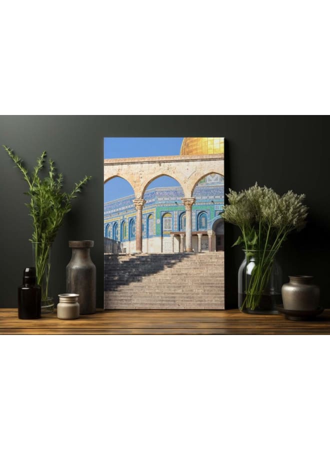 هوم جاليري قوس قبة الصخرة مسجد إسلامي مطبوع على لوحة جدارية من القماش - Image 3