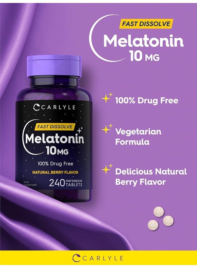 Carlyle Melatonin 10mg | 240 Pills | Berry Flavor | Fast Dissolve Tablets - Image 5
