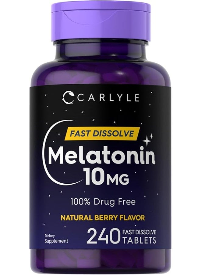 Carlyle Melatonin 10mg | 240 Pills | Berry Flavor | Fast Dissolve Tablets - Image 1