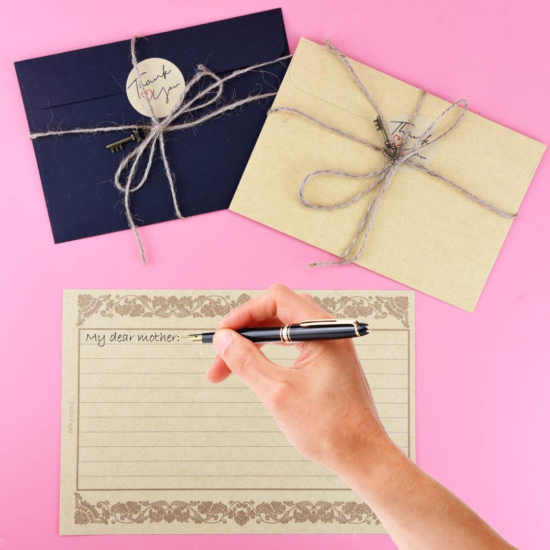 Dxhycc Vintage Stationary Paper and Envelopes Set, Aged Paper Writing Paper Stationery Set for Writing Printing - Image 4