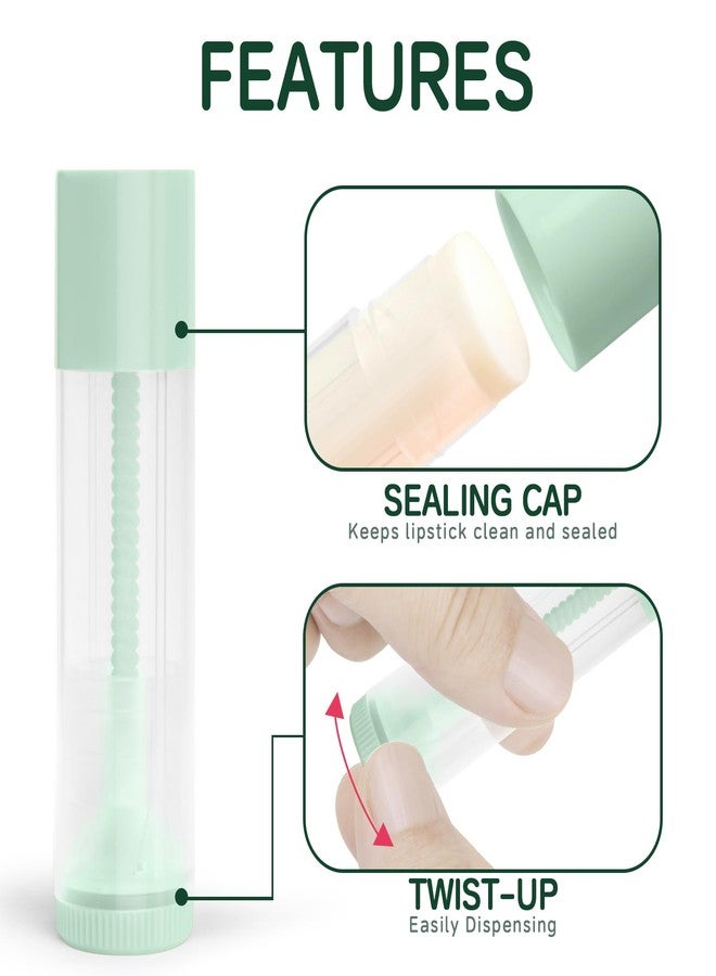 JuLand 50 Pack Empty Lip Balm Containers Bulk 5.5ml - Clear Twist-Up Tubes with Pink Caps, Refillable Chapstick Tube for DIY Lip Balm Making - Image 3