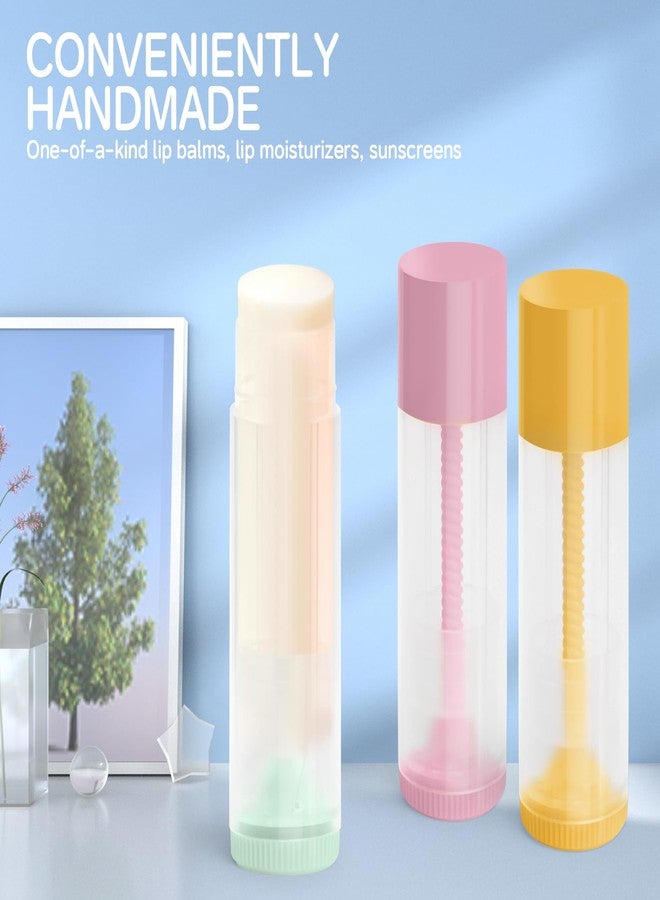 JuLand 50 Pack Empty Lip Balm Containers Bulk 5.5ml - Clear Twist-Up Tubes with Pink Caps, Refillable Chapstick Tube for DIY Lip Balm Making - Image 4