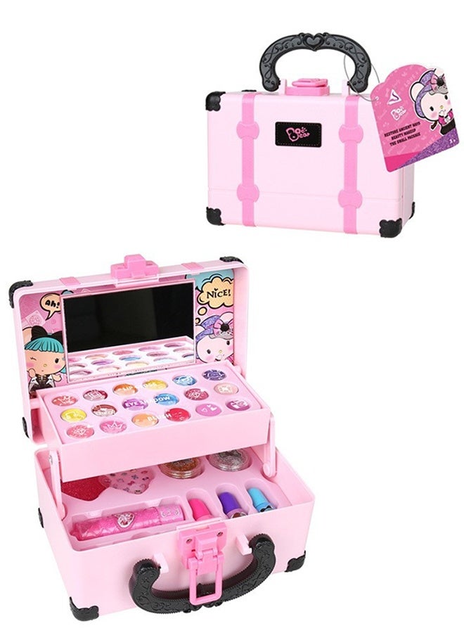 Kids Makeup Kit for Girl - 32 PCS Safe and Washable Makeup for Kids, Real Girls Makeup Kit, Toddler Makeup Kit with Cosmetic Case, Girls Toys Age 4-12, Princess Toys Birthday Gifts for Girls - Image 3