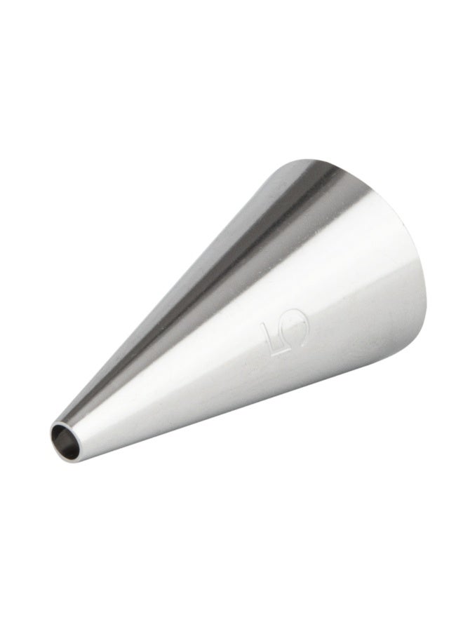 Restaurantware Pastry Tek Piping Tip, 1 Round Round Tip For Icing - #5, Corrosion-Resistant, Stainless Steel Icing Tip, Dishwasher-Safe, Decorate Cupcakes, Cakes, or Cookies - Image 1