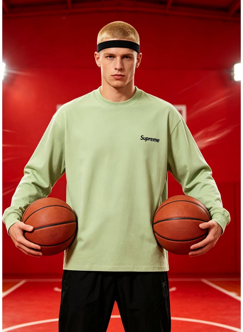 SUPREME men and women spring and autumn cotton loose long sleeve T-shirt - Image 1