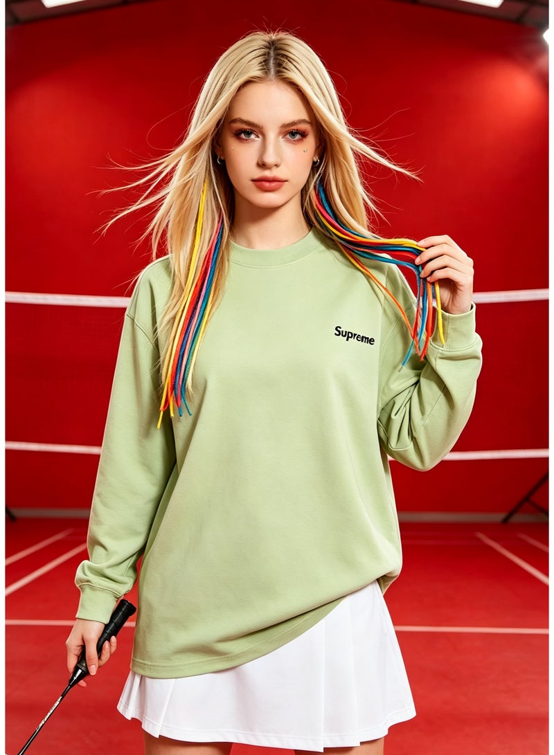 SUPREME men and women spring and autumn cotton loose long sleeve T-shirt - Image 2