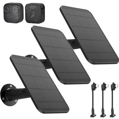 UYODM 3 Pack Solar Panel Charger Compatible with All-New Blink Outdoor 4 (4th Gen)/(3rd Gen) & Blink XT2/XT, IP66 Weatherproof, Each Built-in 2200 mAh Battery with 11.5Ft Power Cable & Adjustable Wall Mount - Image 1