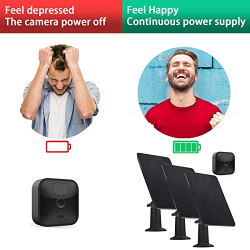 UYODM 3 Pack Solar Panel Charger Compatible with All-New Blink Outdoor 4 (4th Gen)/(3rd Gen) & Blink XT2/XT, IP66 Weatherproof, Each Built-in 2200 mAh Battery with 11.5Ft Power Cable & Adjustable Wall Mount - Image 2