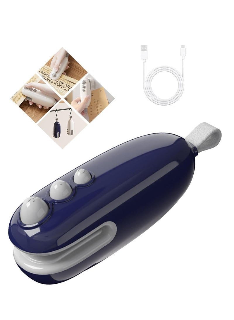 general Mini Bag Sealer with Cutter, 2 in 1 Chip Bag Sealer, Rechargeable Bag Sealer Heat Seal, Portable Resealer Machine for Plastic Bags Food Storage Snacks Freshness (Blue,1pack) - Image 1