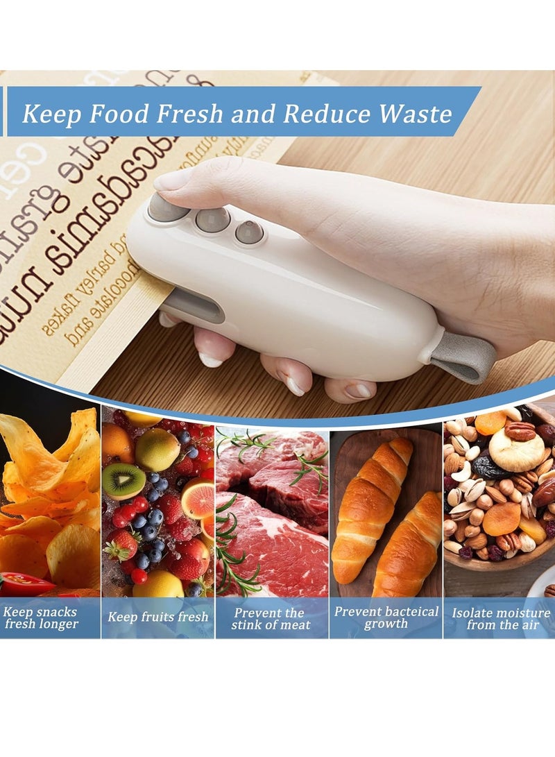 general Mini Bag Sealer with Cutter, 2 in 1 Chip Bag Sealer, Rechargeable Bag Sealer Heat Seal, Portable Resealer Machine for Plastic Bags Food Storage Snacks Freshness (Blue,1pack) - Image 5