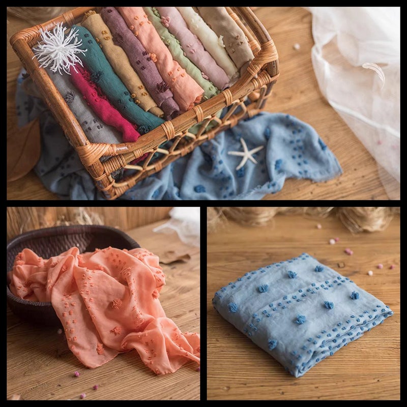 Newborn Little Cotton And Linen Wrap Pography Props Baby Full Moon Children'S Po Wrap Towel Wrap Studio Supplies - Image 2