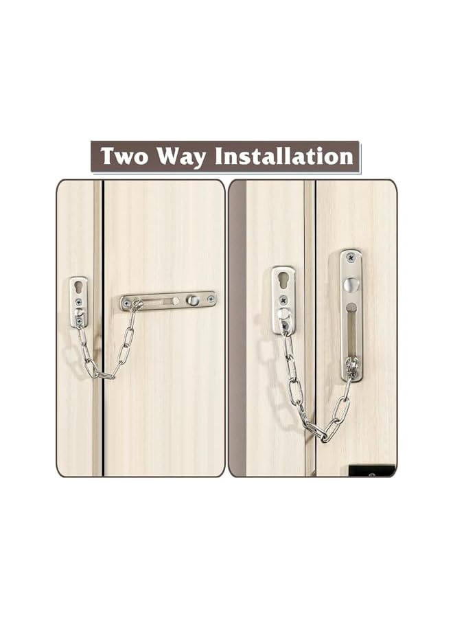 PROMASS Chain Door Guard Lock，Door Chain Locks with Safety Spring Anti-Theft Press Latch,Chain Locks for Inside Door and Extra Front Door Lock, Brushed Nickel - Image 4