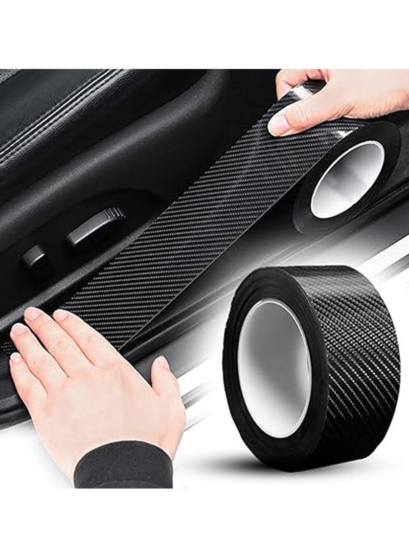 general Car Sill Protectors Strips Door Protector ​Black Carbon Fiber Wrap Film, Anti Scratch Guard Bumper Sticker, Spoiler Edge Protection for Cars Trucks SUV - Image 1