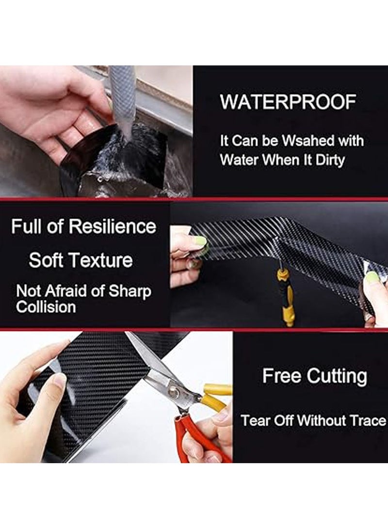general Car Sill Protectors Strips Door Protector ​Black Carbon Fiber Wrap Film, Anti Scratch Guard Bumper Sticker, Spoiler Edge Protection for Cars Trucks SUV - Image 4