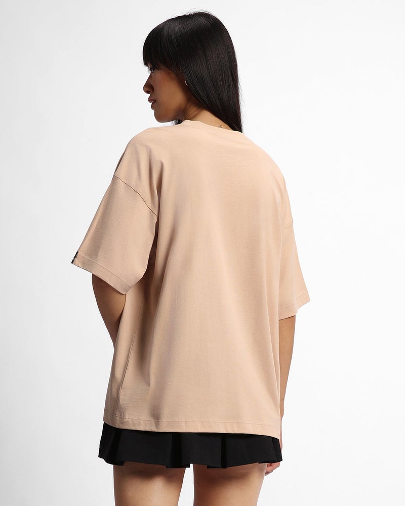 bewakoof Women's Brown Oversized T-shirt - Image 4