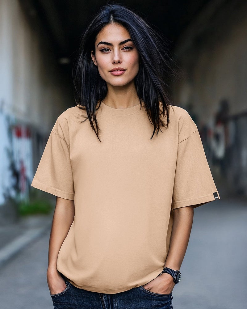 bewakoof Women's Brown Oversized T-shirt - Image 2