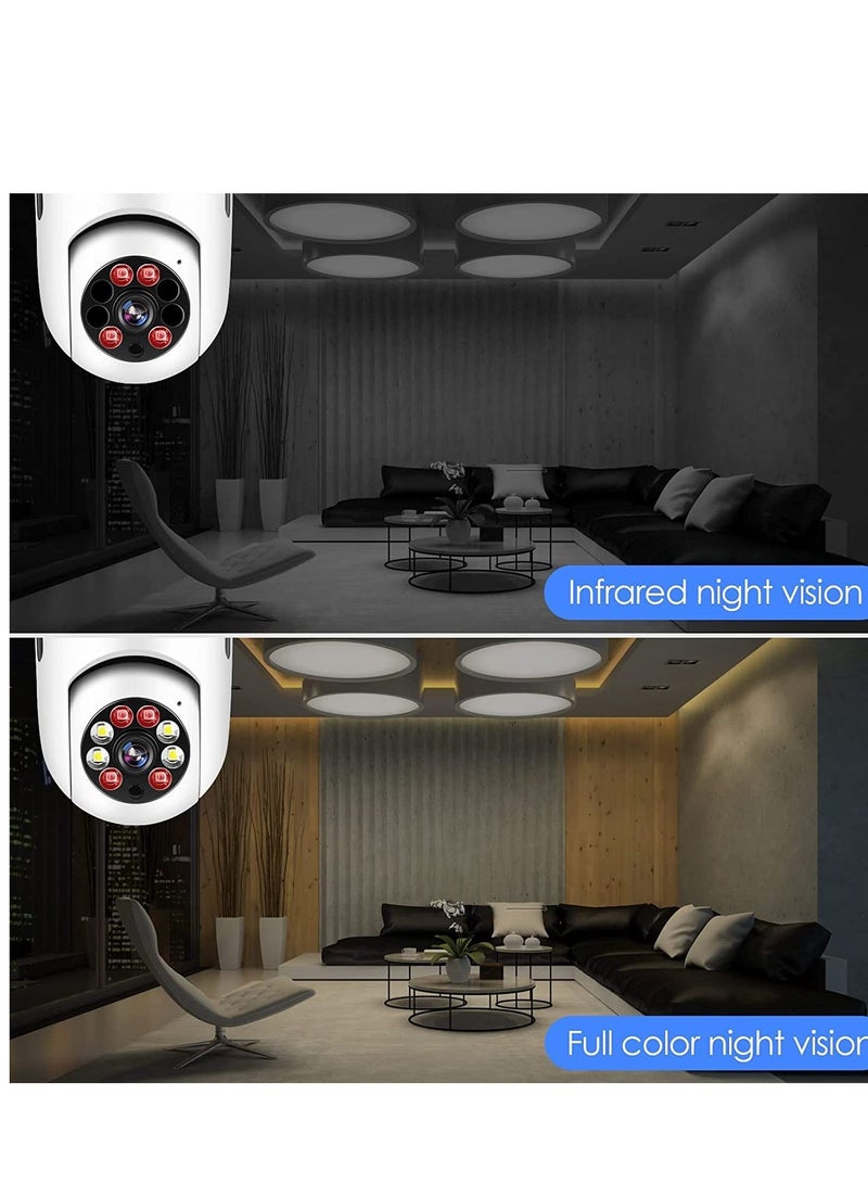 Bulb Camera, 1080P Security Camera System with 2.4GHz WiFi, 360 Degree Wireless Home Surveillance Cameras, Night Vision, Two Way Audio, Smart Motion Detection - Image 4