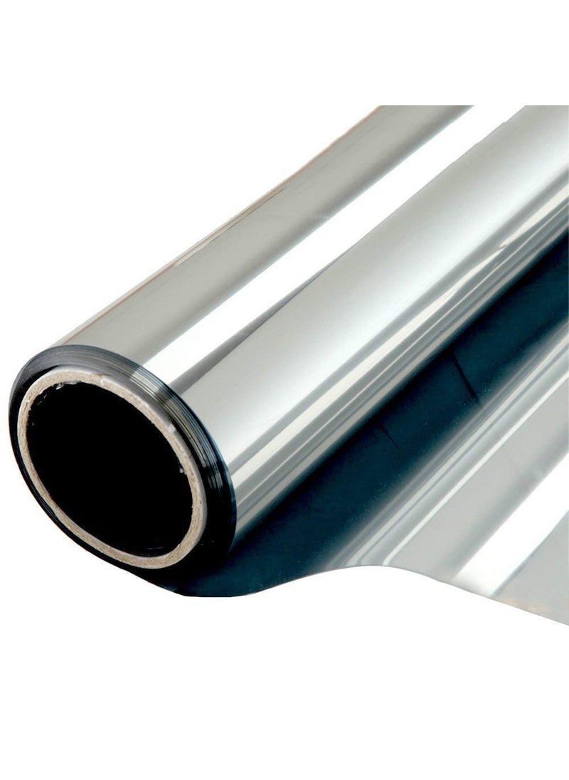 WPCTEV WPCTEV Window Film One Way Mirror Film Daytime Privacy Static NonAdhesive Decorative Heat Control Anti UV Window Tint for Home and Office Silver 6 Mil 175 Inch x 65 Feet 
