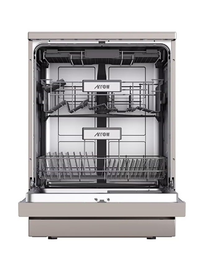 Arrow 15-Setting Dishwasher, 8 Programs, LED Display, Quiet 49dB, Automatic Door Open, Child Lock, Stainless Steel Interior, Dual Zone Wash | RO-15DWGS - Image 2