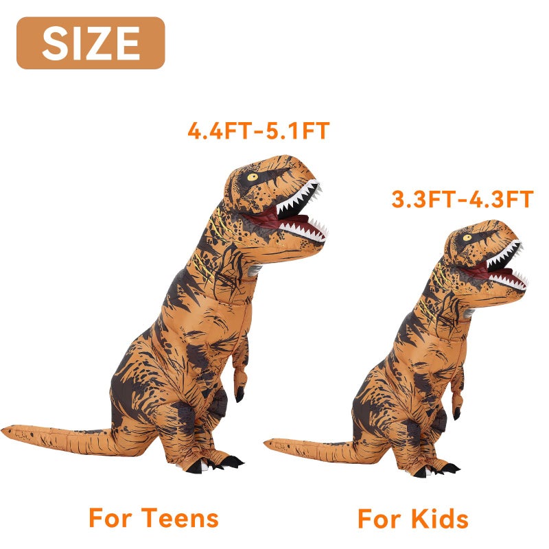 Servllcell Inflatable Dinosaur Costume for Kids,Halloween Costumes T Rex Blow Up Costumes for Boys Girls,Funny Cosplay Party - Image 2