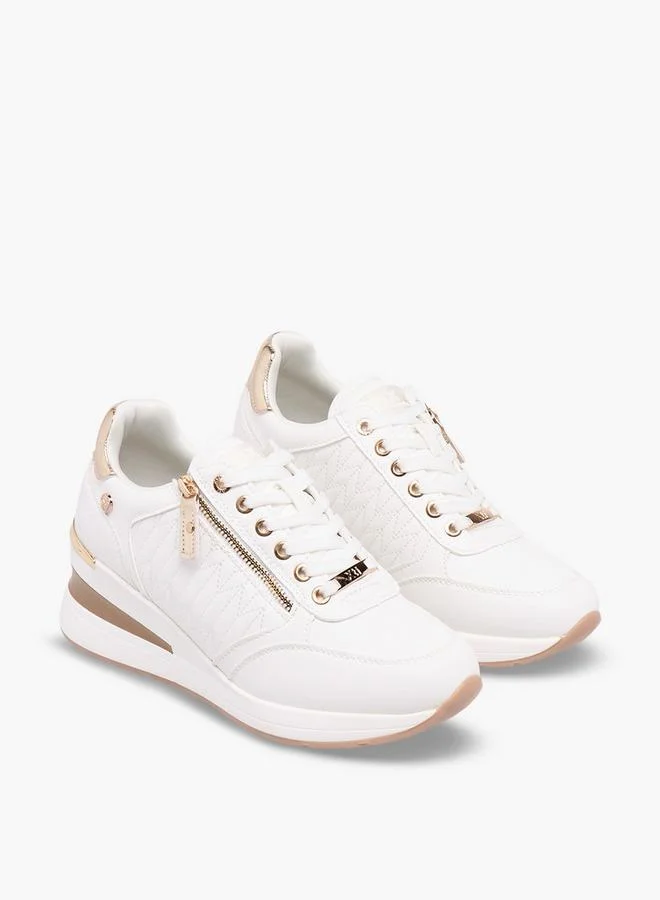 إكستي Women Panelled Wedge Heel Ankle Sneakers