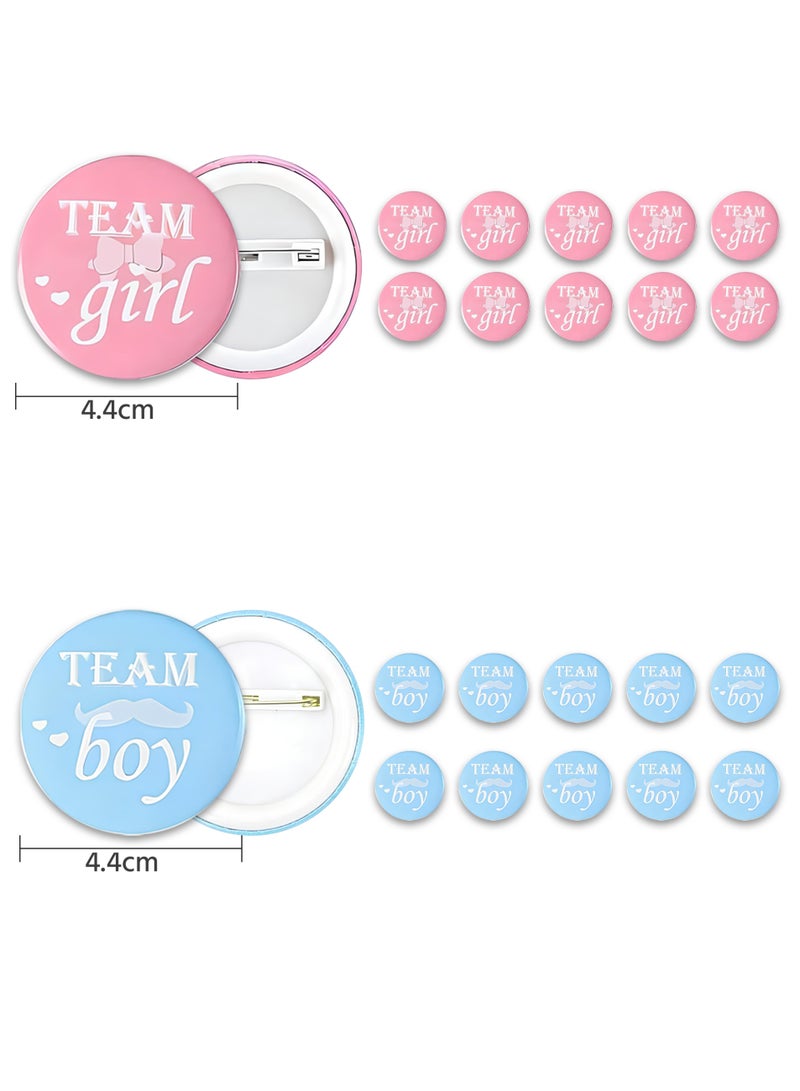 20-Piece Baby Gender Reveal Party Badges, Gender Reveal Pins Interactive Games, Boy or Girl - Image 2
