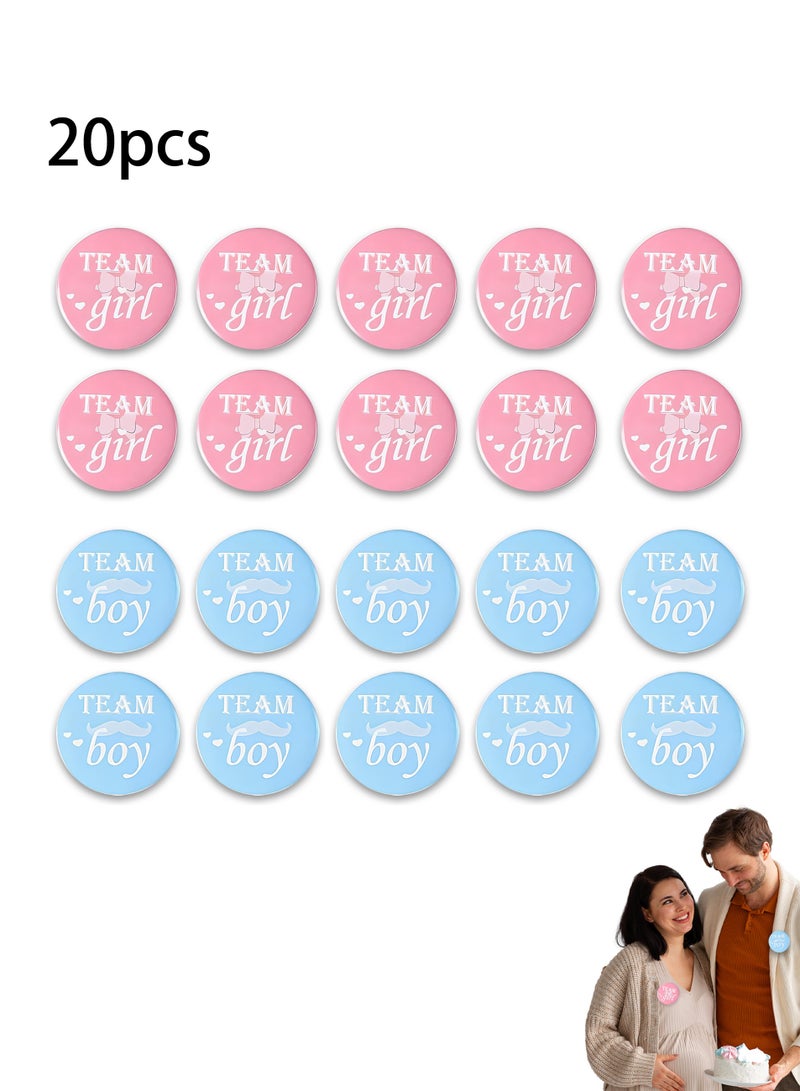 20-Piece Baby Gender Reveal Party Badges, Gender Reveal Pins Interactive Games, Boy or Girl - Image 1