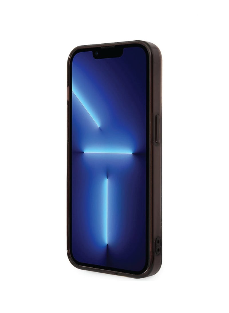 Ferrari iPhone 14 Case PC/TPU Back Cover with Double Layer Print / Lifted Ring Case / Double Layer Grass Print / Slim Profile / Easy Snap-On / Drop & Bumper Protection- Black - Image 2