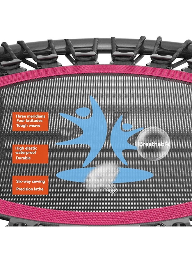 40" Fitness Trampoline, Indoor Mini Trampoline with Adjustable 3 Height Handle Stable & Quiet Recreational Trampolines for Adults Kids Max Load 200KG
