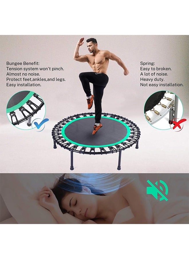 Beauenty 40" Fitness Trampoline, Indoor Mini Trampoline with Adjustable 3 Height Handle Stable & Quiet Recreational Trampolines for Adults Kids Max Load 200KG  - Image 3