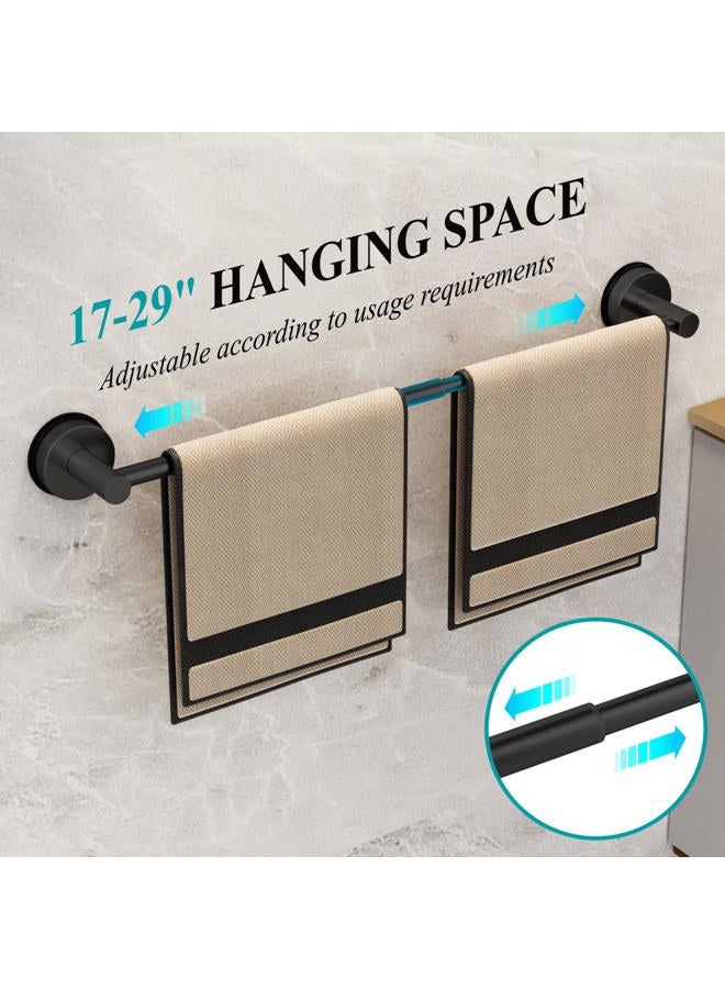 BKV Large Towel Bar for Bathroom Wall,Adjustable 17~29 Inch Towel Racks for Bathroom Wall Mounted,Towel Holder for Glass Shower Door,Bathroom Accessories,Apparment Essentials,Home Decor-Black - Image 5