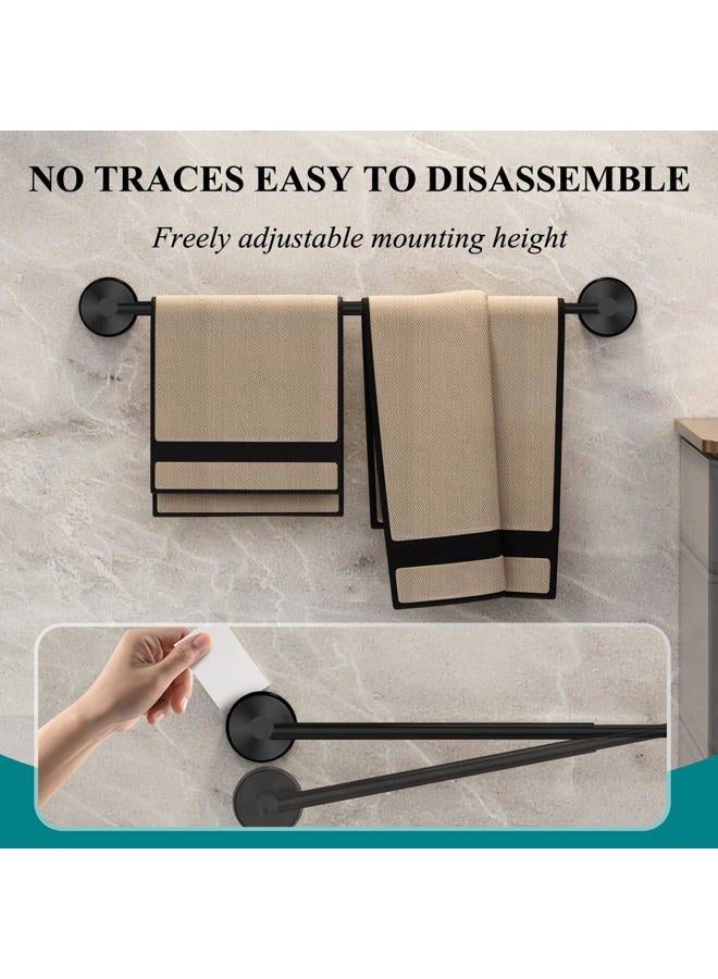 BKV Large Towel Bar for Bathroom Wall,Adjustable 17~29 Inch Towel Racks for Bathroom Wall Mounted,Towel Holder for Glass Shower Door,Bathroom Accessories,Apparment Essentials,Home Decor-Black - Image 4